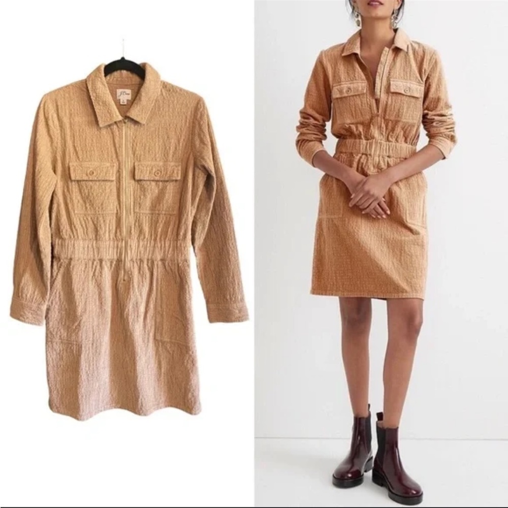J. Crew Zipped Front Cinched Dress in Corduroy